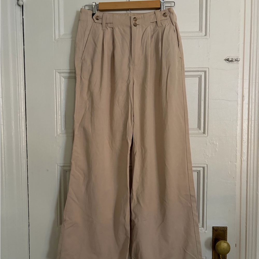 Madewell Khaki Wide-Leg Chinos